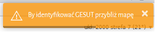 Widok okna z komunikatem systemu EWID Widok okna z komunikatem systemu EWID